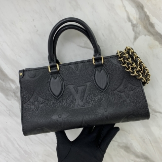 LOUIS VUITTON BAG EMPREINTE ON THE GO PM BLACK EAST WEST