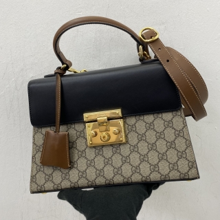 GUCCI BAG GG 453188 PADLOCK 2WAY TOP HANDLE SHOULDER BROWN