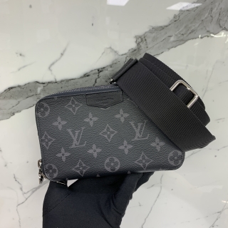 LOUIS VUITTON BAG MONOGRAM ECLIPSE ALPHA WEARABLE SHOULDER CROSSBODY CAMERA RFID