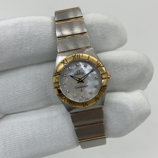OMEGA WATCH CONSTELLATION 123.20.24.60.55.001 DIAMOND INDEX MOP DIAL QUARTZ W/GUARANTEE (YEAR 2015)