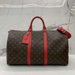 LOUIS VUITTON BAG MONOGRAM M46769 KEEPALL 50 BANDOULIÈRE RED RFID (NO LOCK & KEYS)