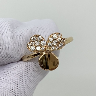 TIFFANY FINE JEWELRY RING PAPER FLOWER DIAMONDS RG750 2.93G