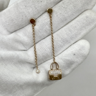 HERMES FINE JEWELRY EARRINGS 750 AMULETTES CONSTANCE 23D 0.21CT 8.24G FULLSET 24W029705
