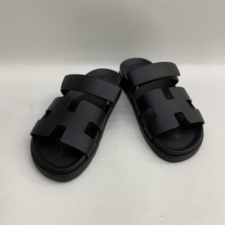 HERMES SHOES SANDALS CHYPRE NOIR #38.5 HC222100Z 2311