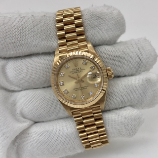 ROLEX WATCH DATEJUST 69178G YG750 18K W/ BOX NO CERT 70.92G 1990 E401875