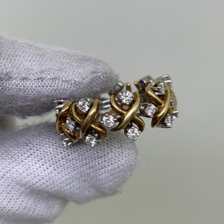 TIFFANY FINE JEWELRY RING SCSHLUMBERGER STUDIOS FULL CIRCLE DIAMOND RING 750/PT950 12.2G RING ONLY