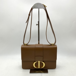 DIOR BAG MONTAIGNE 30 LEATHER SHOULDER BROWN