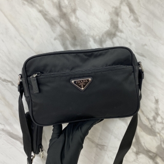 PRADA BAG NYLON 1BC167 RE-NYLON CAMERA SHOULDER BLACK