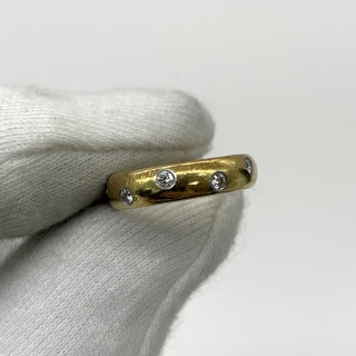 TIFFANY FINE JEWELRY RING YG/PT 750/950 DOTS DIAMOND 4.46Ｇ