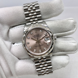 ROLEX WATCH DATEJUST 278344RBR PINK DIAL DIAMOND INDEX 11P (09/2025) N30K0399