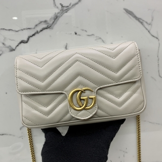 GUCCI BAG MARMONT 751526 GG SMAL CHAIN SHOULDER GREY (W CARD HOLDER)