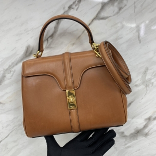 CELINE BAG CLASSIQUE 16 TAN 2WAY SMALL GHW (NO LOCK AND KEYS)