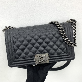 CHANEL BAG BOY CAVIAR SKIN A67086 MEDIUM 25CM SHW RFID CUPEX584