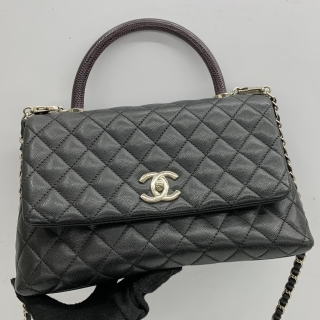 CHANEL BAG CAVIAR SKIN 2WAY COCO EXOTIC PYTHON HANDLE 30CM NO.31 31054056