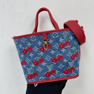 LOUIS VUITTON BAG DENIM M14997 LV X TM CHERRY DENIM NEVERFULL INSIDE OUT BB (W COPIED RECEIPT)