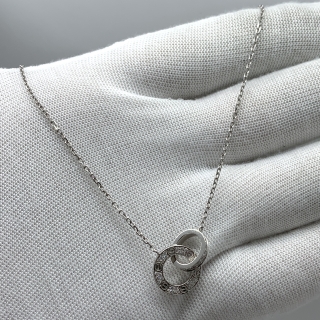 CARTIER FINE JEWELRY NECKLACE WG750 LOVE NECKLACE PAVED DIAMONDS 5.96G NO CERT HPZ719