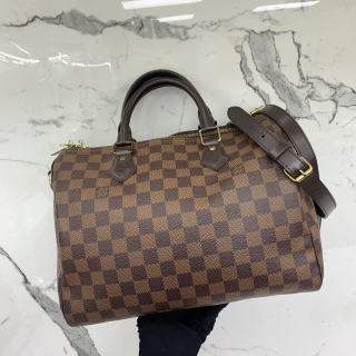LOUIS VUITTON BAG DAMIER SPEEDY 30 BANDOULIERE 2WAY W/ INITIAL MB0127