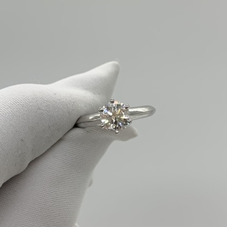 TIFFANY FINE JEWELRY RING PT950 5.70G SOLITAIRE DIAMOND RING W/CERT 1PD 1.01CT H-EX-VS2-FAINT 32205992