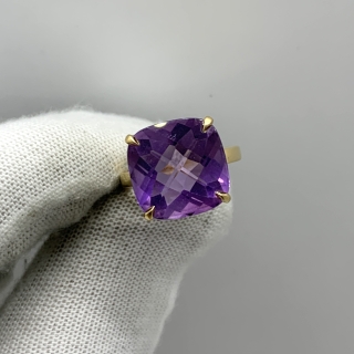 TIFFANY FINE JEWELRY RING AMETHYST YG750 7.4G