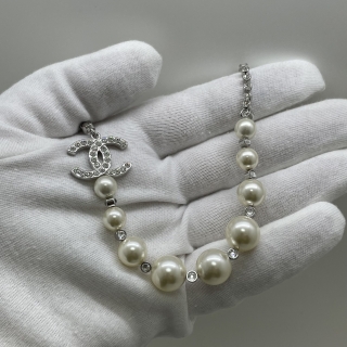 CHANEL FASHION JEWELRY B25B COCO RHINESONES, PEARL NECKLACE