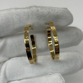 CARTIER FINE JEWELRY EARRINGS YG750 LOVE HOOP 13.42G FULLSET 2022