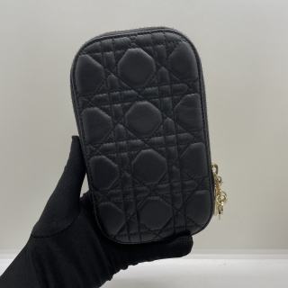 DIOR BAG CANNAGE TECH CHAIN PHONE HOLDER 2WAY BLACK 58-MA-0261