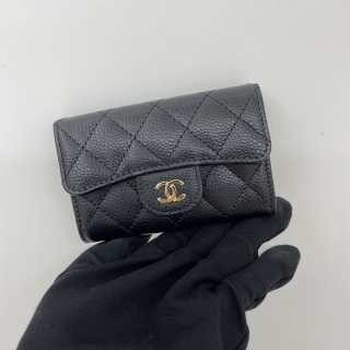 CHANEL SLG MATELASSE CAVIAR GHW CARDHOLDER RFID MICROCHIPPED A3EC99P7