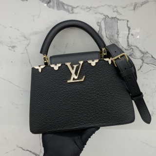 LOUIS VUITTON BAG TAURILLON CAPUCINES BB 2WAY MOTHER-OF-PEARL EFFECT MONOGRAM FLOWERS RFID M25404