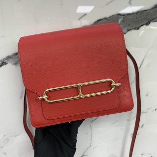 HERMES BAG ROULIS MINI EVERCOLOR GHW ROUGE DE COEUR, Y STAMP