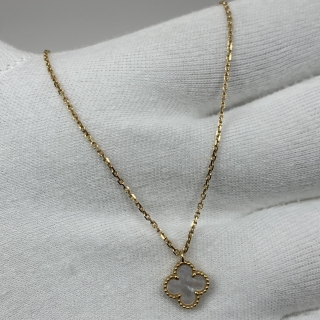 VAN CLEEF & ARPELS FINE JEWELRY NECKLACE SWEET ALHAMBRA MOTHER OF PEARL MOP 2.86G YG750 (FULL SET 2024) VCARF69100 JO005725