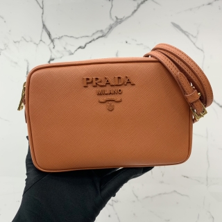 PRADA BAG SAFFIANO CAMERA SHOULDER CROSSBODY BAG 1BH036 ORANGE