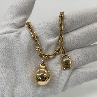 TIFFANY FINE JEWELRY NECKLACE HARDWEAR SMALL CHAIN WRAP BRACELET RG750 45G