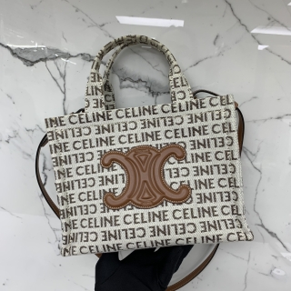 CELINE BAG SMALL CABAS THAIS IN TEXTILE WITH CELINE CANVAS 2WAY TOTE F-GA-2223