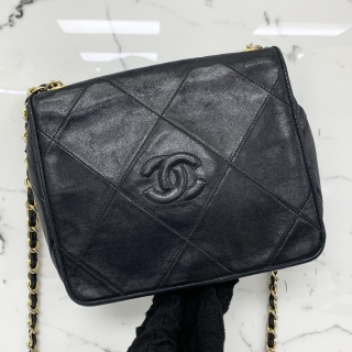 CHANEL BAG LAMBSKIN COCOMARK CHAIN SHOULDER FLAPBAG BLACK 0893108
