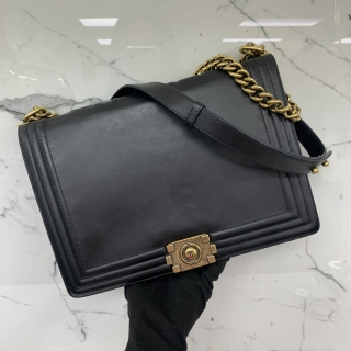 CHANEL BAG BOY JUMBO 30CM SMOOTH CALF GHW BLACK NO.15 (NO CARD) 15333164