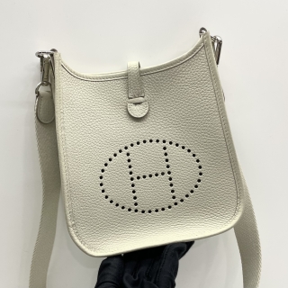 HERMES BAG EVELYNE 16 TPM MINI AMAZONE TAURILLON CLEMENCE SANGLE WOOLY BETON PHW B STAMP