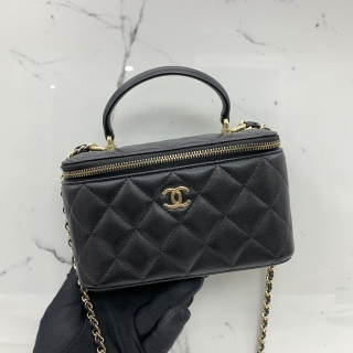 CHANEL BAG MATELASSE AP2199 LAMBSKIN VANITY 2WAY BLACK GHW NO.31 W/CARD 31621097