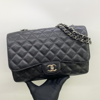 CHANEL BAG CLASSIC FLAP JUMBO SINGLE FLAP, NO13 WITH CARD SHW CAVIAR