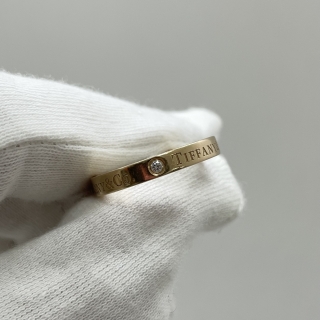 TIFFANY JEWELRY 3PD LOGO FLAT BAND RING 3.7G