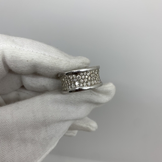 BVLGARI FINE JEWELRY 11.72G B-ZERO ONE DIAMOND RING WITH CERT 2017 #55 F25WF6