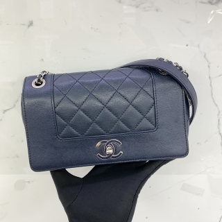 CHANEL BAG MADEMOISELLE FLAP CHAIN SHOULDER SHW BLUE NO.23 (W/CARD) 23790985