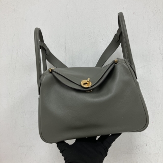 HERMES BAG LINDY 26 EVERCOLOR GRIS MEYER GHW B STAMP BPY 367 FZ