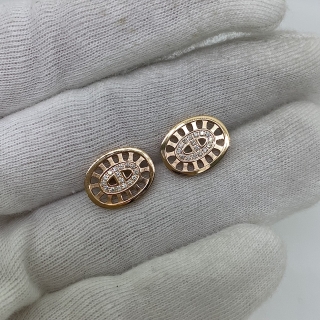 HERMES FINE JEWELRY EARRINGS CHAINE D'ANCRE DIVINE STUD AU750 4.6G SMALL FULL SET YEAR 2025