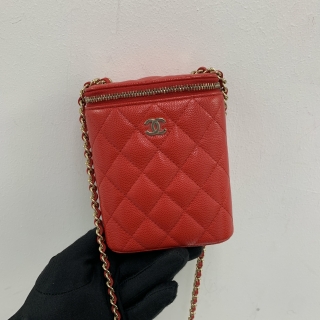 CHANEL BAG MATELASSE CAVIAR SKIN VANITY CASE MINI RED NO 31 W/CARD 31721797
