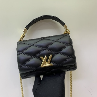 LOUIS VUITTON BAG MALLETAGE M12004 GO-14 PM LAMBSKIN CHAIN SHOULDER 2WAY BLACK RFID