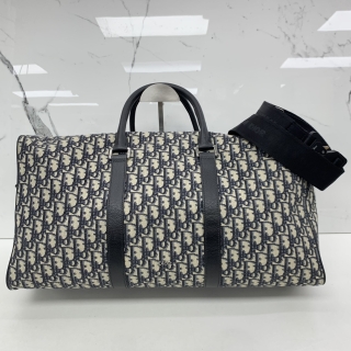 DIOR BAG OBLIQUE LINGOT 50 TRAVEL DUFFLE CANVAS 2WAY 28-BO-1201