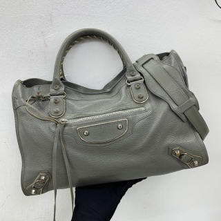 BALENCIAGA BAG 390154 METALLIC EDGE CITY 2WAY W MIRROR GREY
