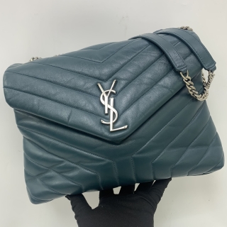 YSL BAG LOULOU 487216 CHAIN SHOULDER GREEN SHW