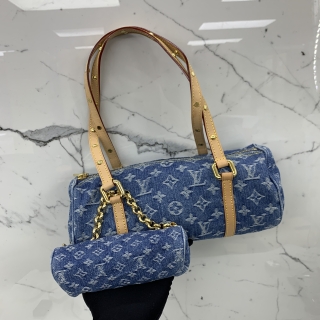 LOUIS VUITTON BAG M46830 DENIM PAPILLON W/POUCH RFID