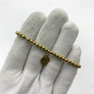 TIFFANY FINE JEWELRY BRACELET 750 RETURN TO BEADED YG 8.4G